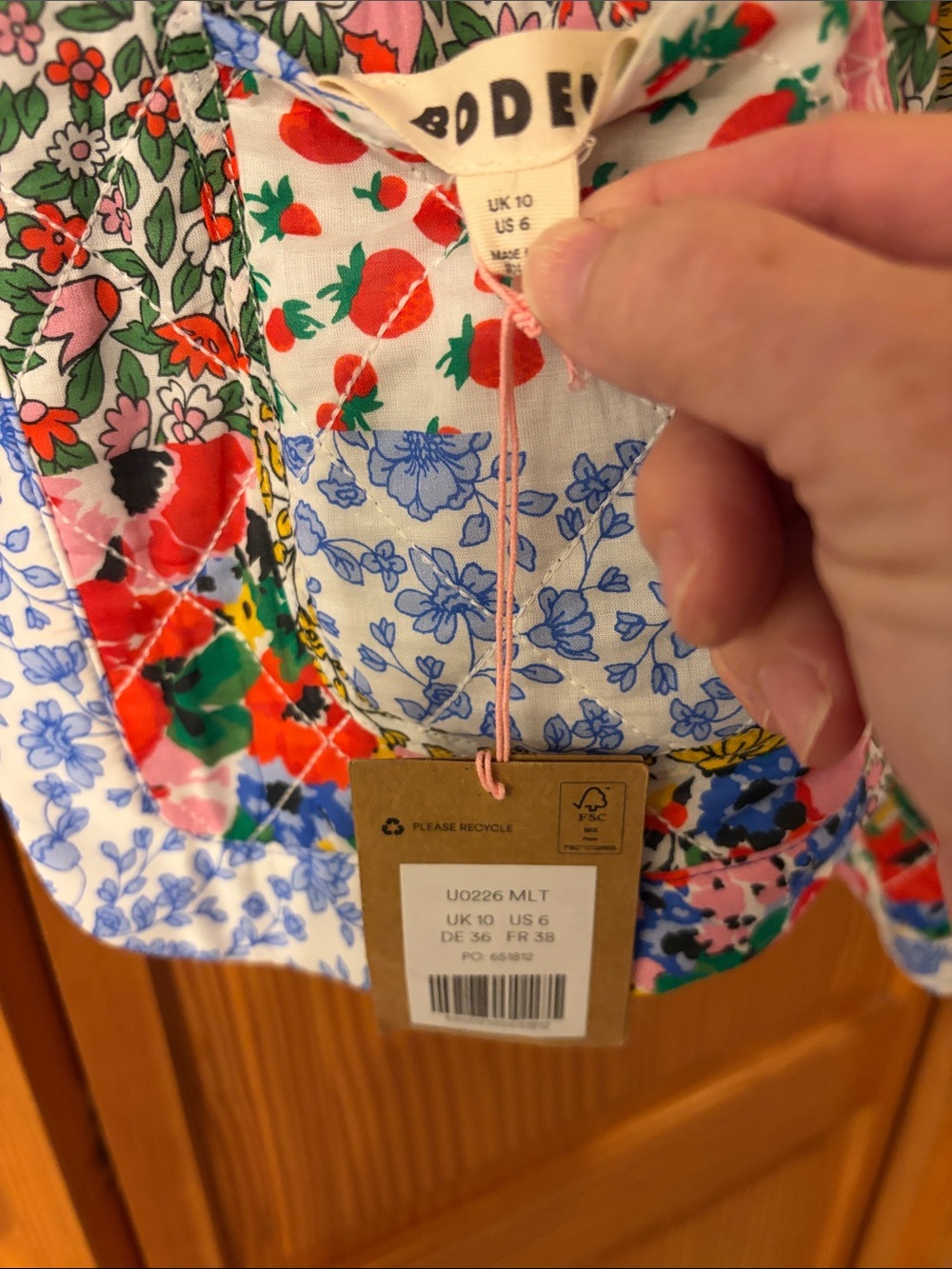 Boden Reversible Quilted Cotton Jacket Mixed Print Size 6 US NWT Final Price - Picture 9 of 10